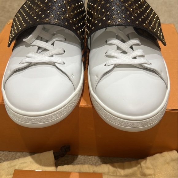 Louis Vuitton Frontrow Leather Trainers Monogram Sneakers 38.5 - Picture 3 of 11